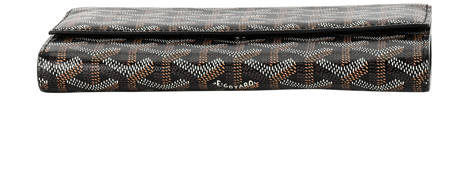 Goyard Herringbone Long Wallet, &pound;550, Accessories, Black/Brown, Leather, Top view